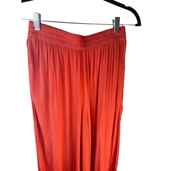 2/$30 ZARA Small Wide-Leg Terra-cotta Crinkled Elastic Flowy Gauchos Pants - Picture 11 of 13